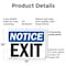 Signmission Exit Sign, Plastic, 14 in W, 10 in H, Exit OS-2PACK-NS-P-1014-L-12248 - alternate 3